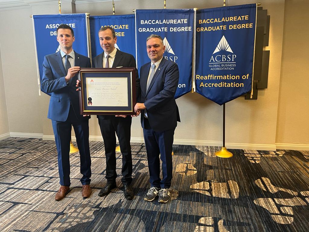 Lauder Business School Handed Official ACBSP Certificate of Accreditation in Chicago